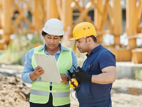 2 construction workers on site