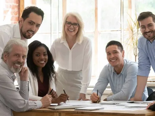 multigenerational employees in a meeting
