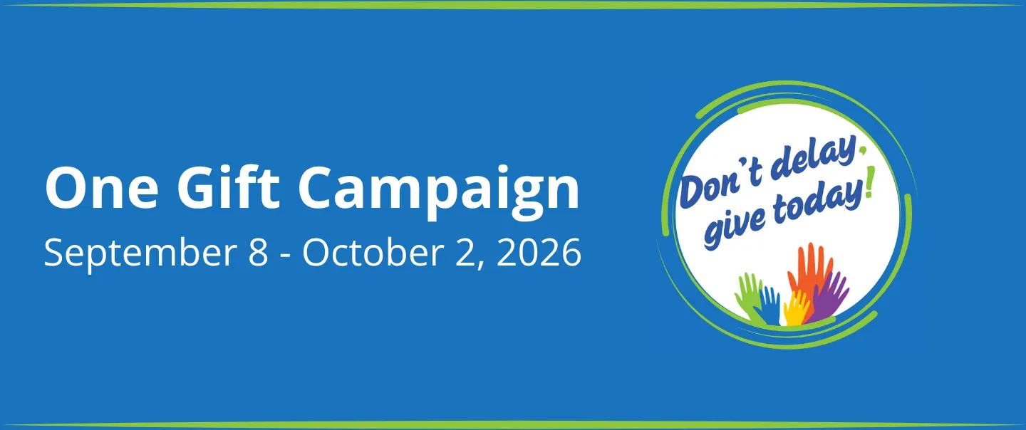 The One Gift campaign runs from September 8 through October 2, 2026, with the theme, "Don't delay, give today!"