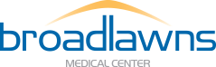 Logo for Broadlaws Medical Center. Above the text of the organization is a stylized, yellow arc.