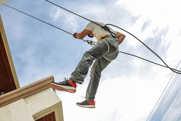 Man with harness