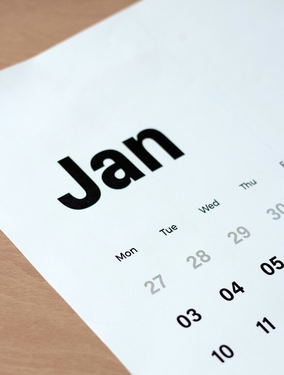 January Calendar page