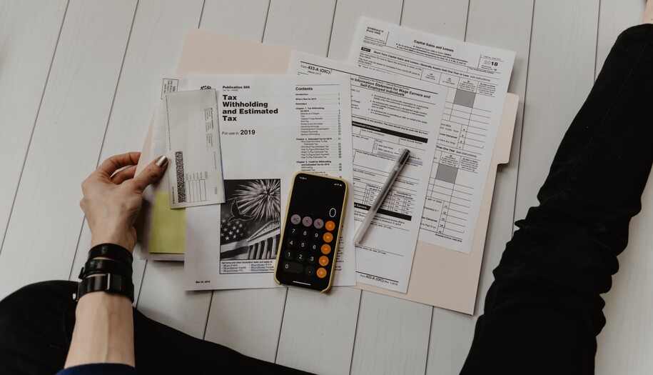 tax documents and calculato