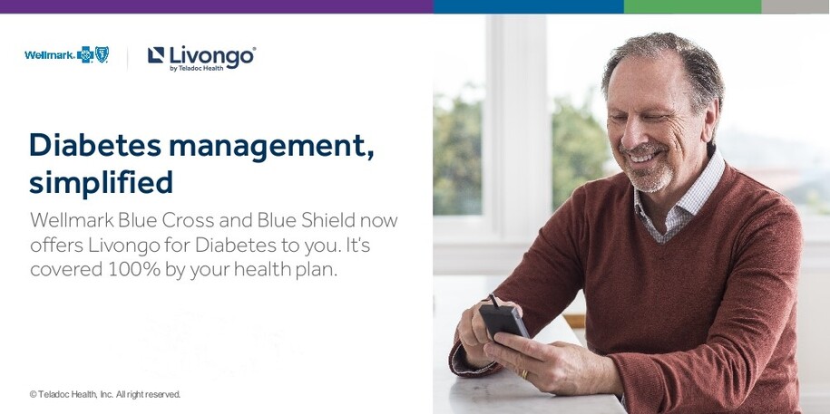man using diabetes monitor