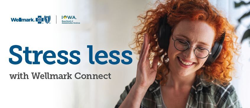 Stress less with a woman on a headset