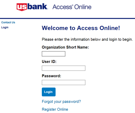 Access Online Login Page Screenshot